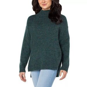 New Well Worn Green Wool Blend Nep‎ Yarn Mock Neck Sweater Size XL